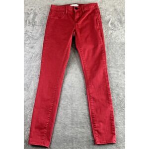 Articles of Society Women's 26 (27X28) Red Skinny Jeans Slim Fit Preppy Ankle‎